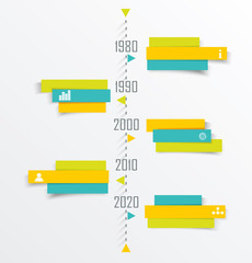 Time Line design template with paper tags.