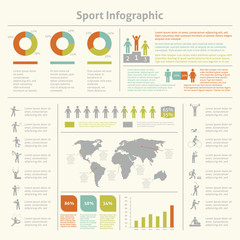 Sport infographic template chart