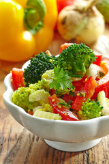 homemade vegetable salad with couscous