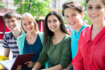 Obraz premium Group of university students studying