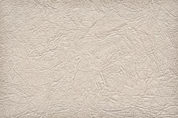 Artificial Eco Leather Beige Crumpled Texture Sample - obrazy, fototapety, plakaty