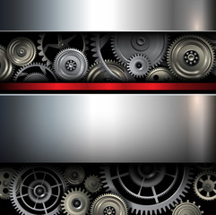 Background metallic with technology gears