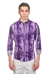 Fototapeta premium Male model with shirt isolated on white