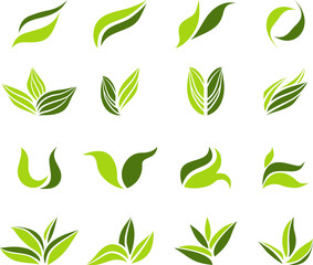 Green leaf icons