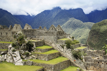 Fototapeta na wymiar View of the archeological site Machu Picchu, Cuzco, Peru