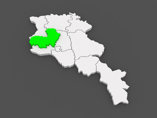 Obraz premium Map of Aragatsotn. Armenia.