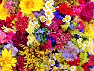 Bunter Blumenstrauß als Hintergrund