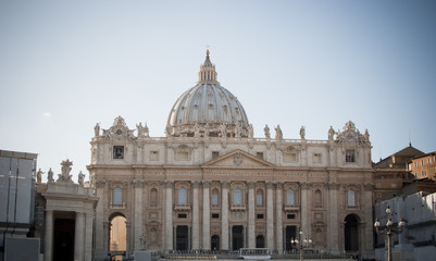 Fototapeta na wymiar St.Peter's Basilica in Vatican City at Golden Hour