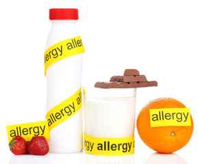 Allergenic food isolated on white