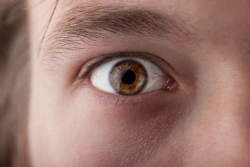 Portrait of a handsome man close up eye