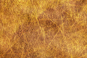 Artificial Eco Leather Yellow Crumpled Texture Sample