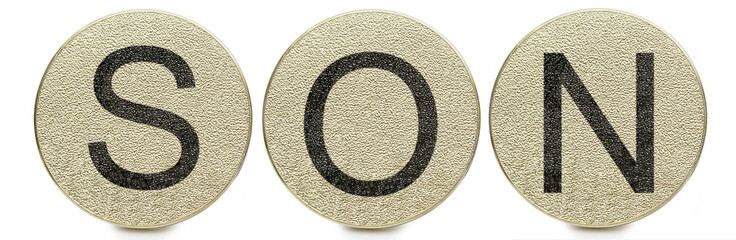 inscription on the white background