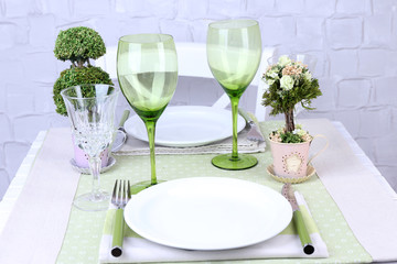Trendy table setting in restaurant