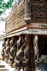 Wood carving at Shwenandaw Monastery in Mandalay,Myanmar.