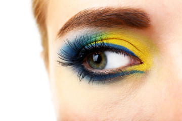 Beautiful eye with bright make-up, close up