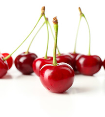 Sweet cherries isolated on white
