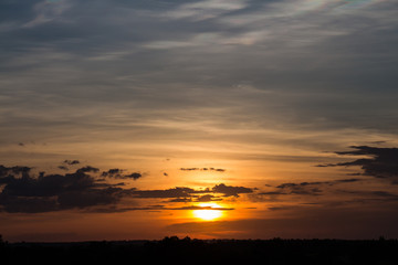 Sunset with beautiful sky at twilight time