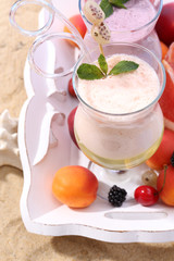 Delicious milkshakes, close-up