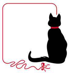 Black cat in red collar