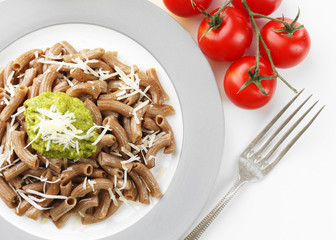 Italian pasta on table, close-up