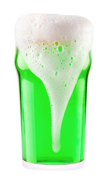 Green Beer Isolated On A White