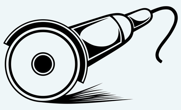 black and white angle grinder tool clip art preview