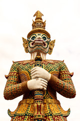 giant thai style statue on white background