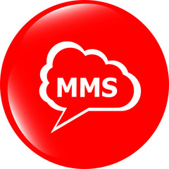 mms glossy web icon isolated on white background