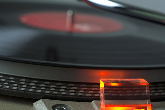 Closeup View of Record Player