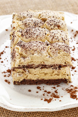 Italian cuisine: tiramisu cake