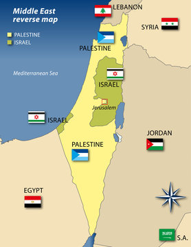 palestine israel reverse map