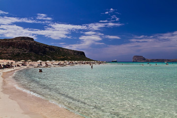 Balos beach. View from Gramvousa Island, Crete in Greece.