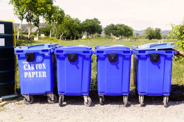 Recycling bins for paper and cardboard
