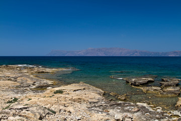 beach with rocks in Crete, Greece 