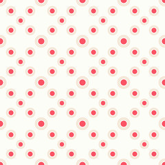 Retro seamless pattern with pink circles. Vector background