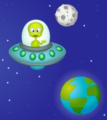 Funny cartoon alien