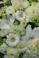 Mixed white wedding flowers