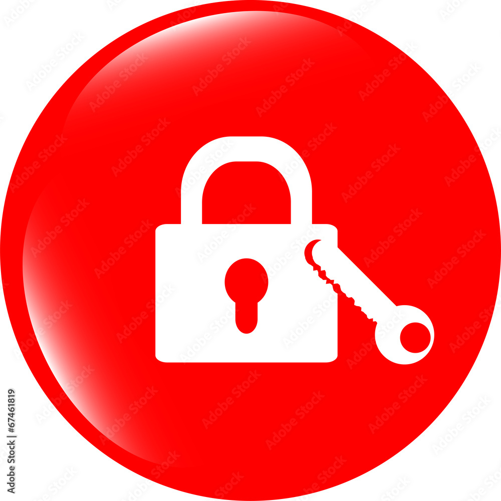 Poster lock icon - web app button isolated on white