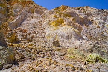 Nisyros volcano wall detail