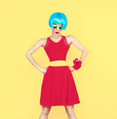 Bright portrait of a glamorous fashion lady