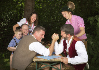 bavarian family in the park