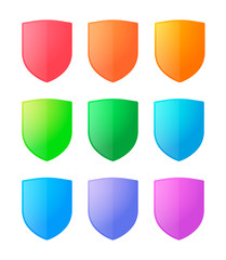 Colored shields icon set