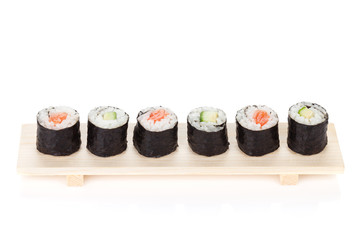Sushi maki with salmon and cucumber
