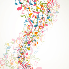 Vector Illustration of an Abstract Music Background with Notes