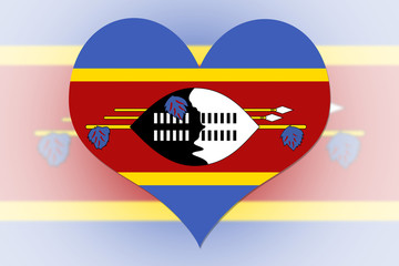 Swaziland Flag heart