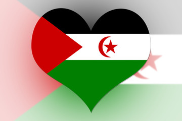 Western Sahara Flag heart