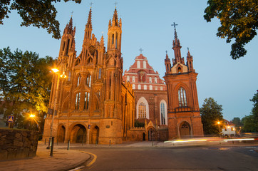 St Anne's and Bernadine's Churches in Vilnius, Lithuania
