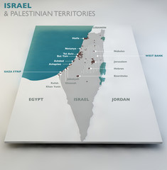 Cartina di Israele e territori palestinesi © Naeblys