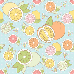 vector seamless pattern with citrus
