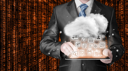 Cloud computing, technology connectivity concept